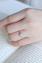 Solid Gold Oval Cut Moissanite Engagement Ring, Anniversary Gift for Her