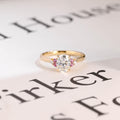 Solid Gold Oval Cut Moissanite Engagement Ring, Anniversary Gift for Her