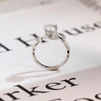 Solid Gold Round Cut Moissanite Engagement Ring, Twisted Band Ring