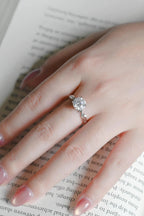 Solid Gold Round Cut Moissanite Engagement Ring, Twisted Band Ring