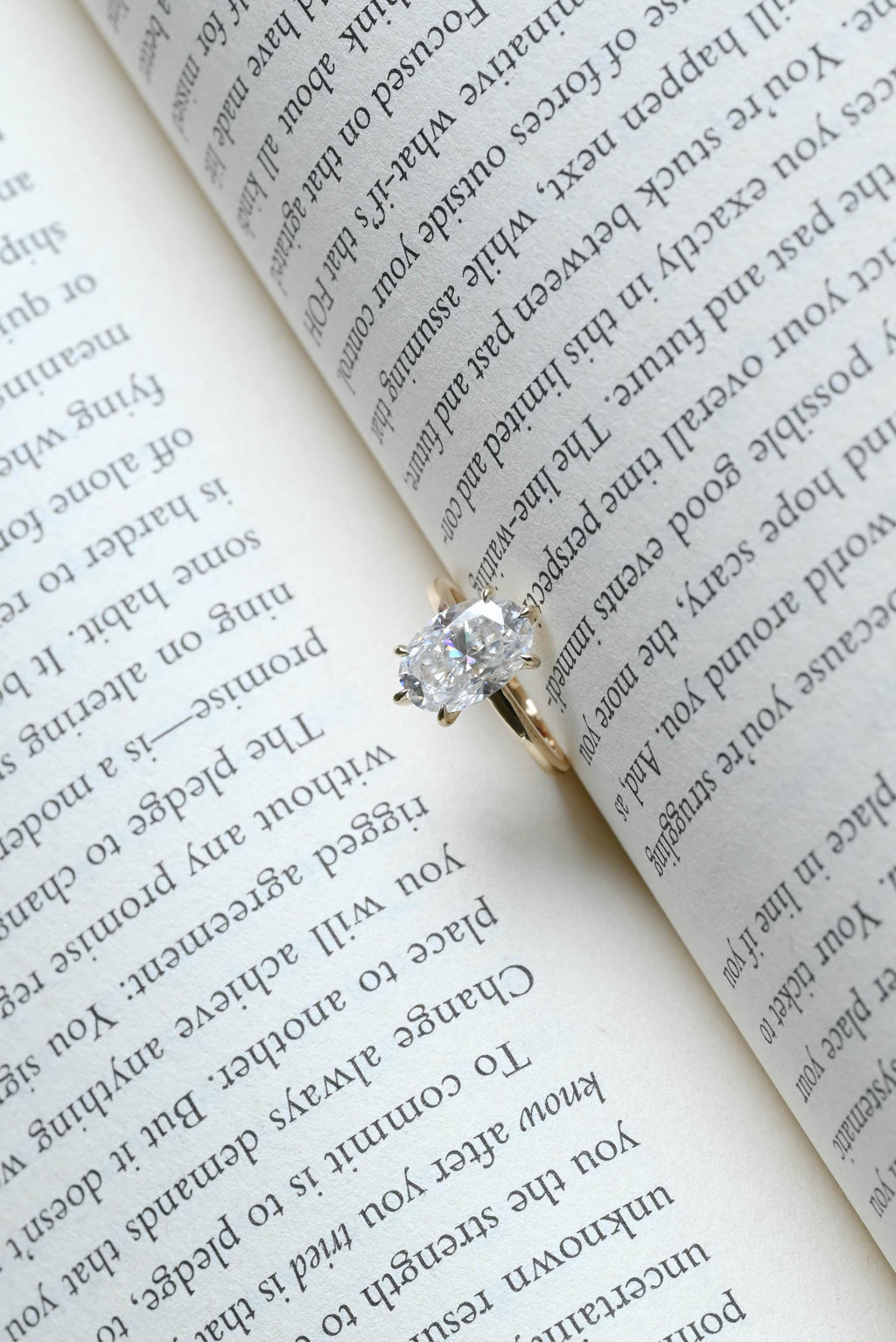 Solid Gold Oval Cut Moissanite Engagement Ring with Hidden Halo, Anniversary Gift for Her