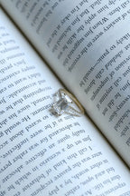 Solid Gold Emerald Cut Moissanite Engagement Ring, Anniversary Gift