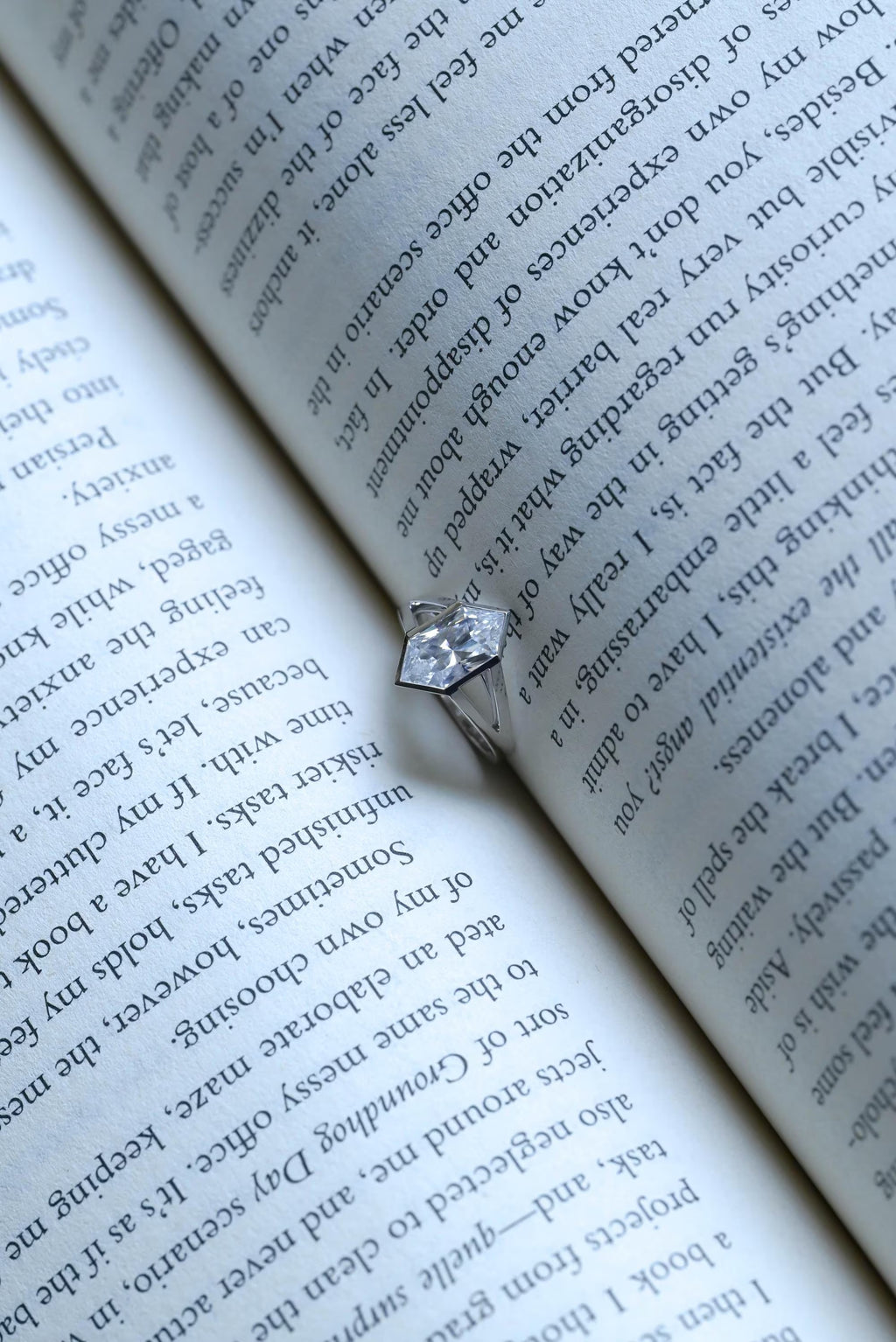 Solid Gold Hexagon Cut Moissanite Engagement Ring, Promise Ring