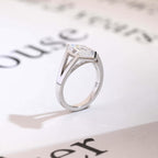 Solid Gold Hexagon Cut Moissanite Engagement Ring, Promise Ring