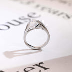 Solid Gold Hexagon Cut Moissanite Engagement Ring, Promise Ring