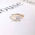 Solid Gold Princess Cut Moissanite Engagement Ring, Promise Ring