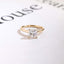 Solid Gold Princess Cut Moissanite Engagement Ring, Promise Ring