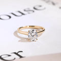 Solid Gold Oval Cut Moissanite Engagement Ring, Cathedral Setting