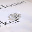 Solid Gold Oval Cut Moissanite Engagement Ring, Three Stone Ring