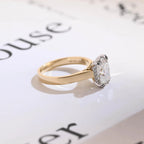 Solid Gold 3mm Band Elongated Cushion Cut Moissanite Engagement Ring, Anniversary Gift for Her