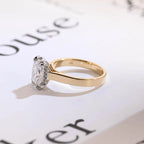 Solid Gold 3mm Band Elongated Cushion Cut Moissanite Engagement Ring, Anniversary Gift for Her