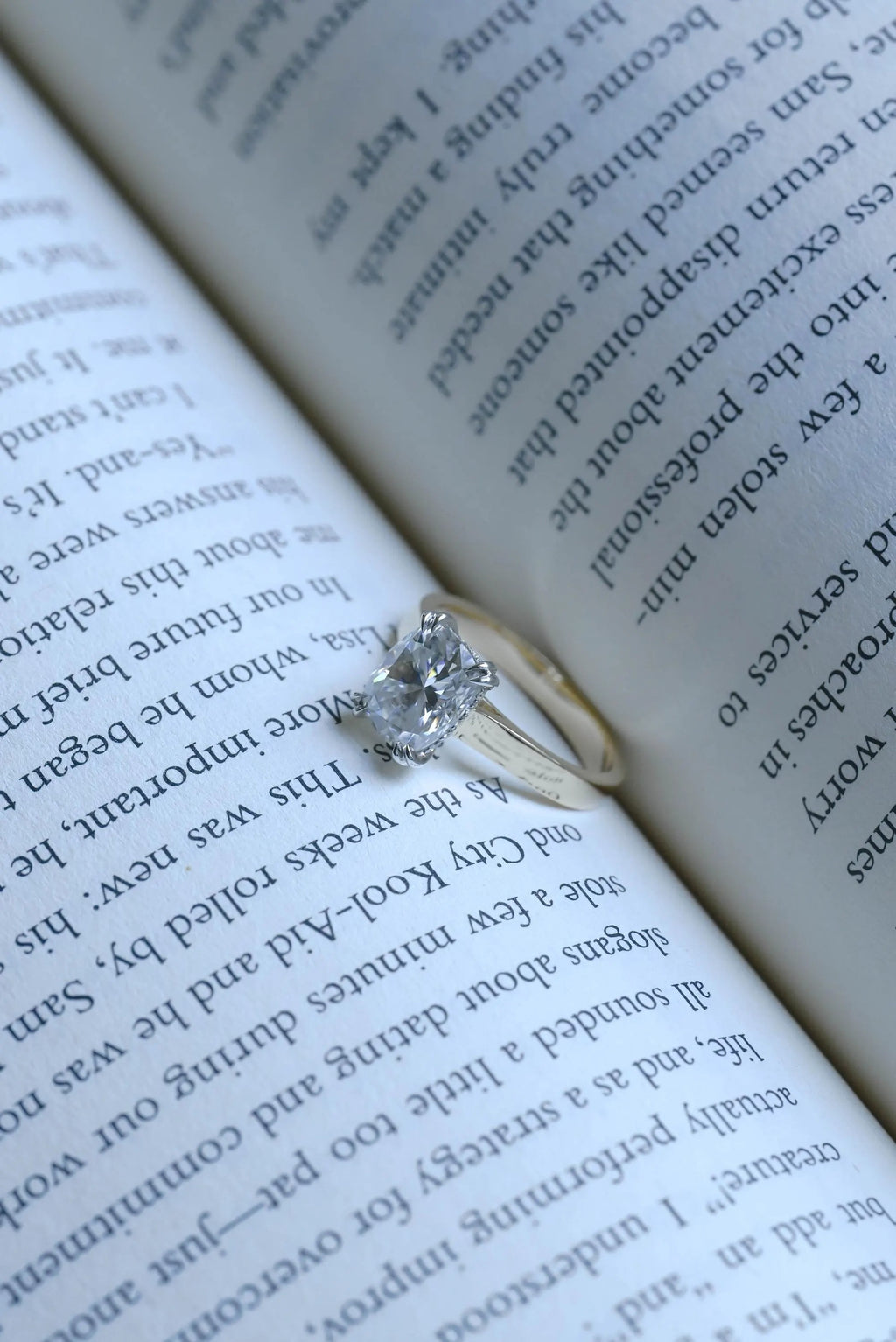 Solid Gold 3mm Band Elongated Cushion Cut Moissanite Engagement Ring, Anniversary Gift for Her