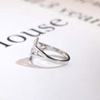 Solid Gold Hexagon Cut Moissanite Engagement Ring, Promise Ring