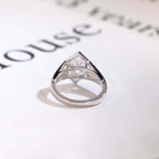 Solid Gold Hexagon Cut Moissanite Engagement Ring, Promise Ring