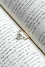 Solid Gold Oval Cut Moissanite Engagement Ring, Cathedral Setting
