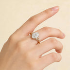 Oval Moissanite Engagement Ring, Twisted Split Shank Ring, Gold Engagement Ring, Unique Wedding Promise Ring