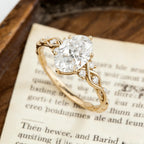 Oval Moissanite Engagement Ring, Twisted Wave Gold Ring, Unique Oval Wedding Ring, Infinity Style Engagement Ring for Women