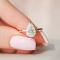 2.0 CT Pear Moissanite Engagement Ring With Hidden Halo Setting