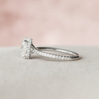 1.50 CT Oval Cut Pave Style Moissanite Engagement Ring