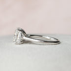 4.0 CT Cushion Moissanite Hidden Halo Setting Engagement Ring