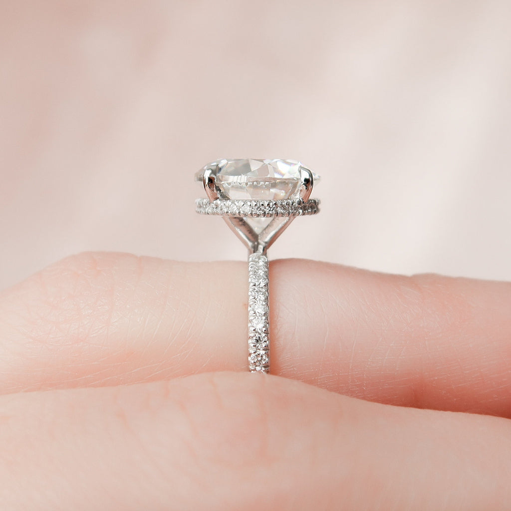 4.50 CT Round Moissanite Pave Setting Engagement Ring