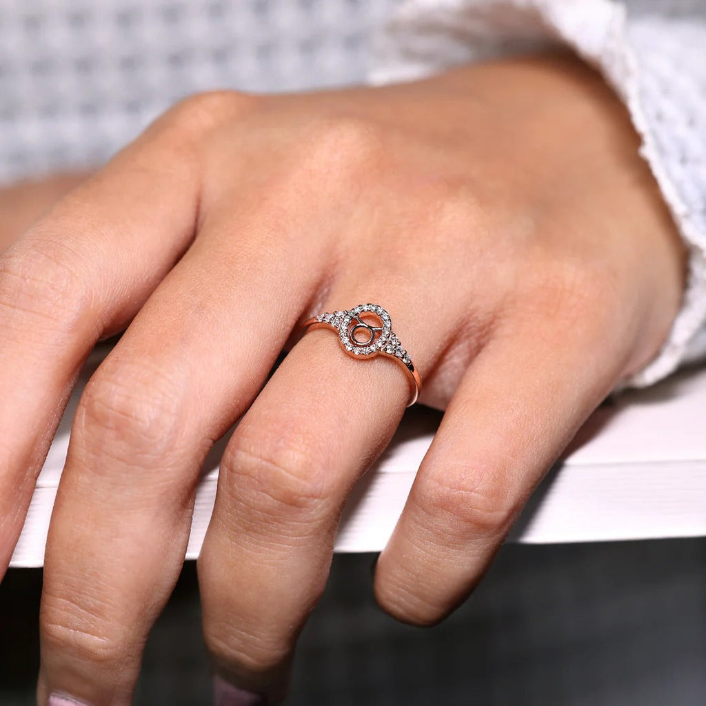 0.45 TCW Round Side Stone Taurus zodiac Ring