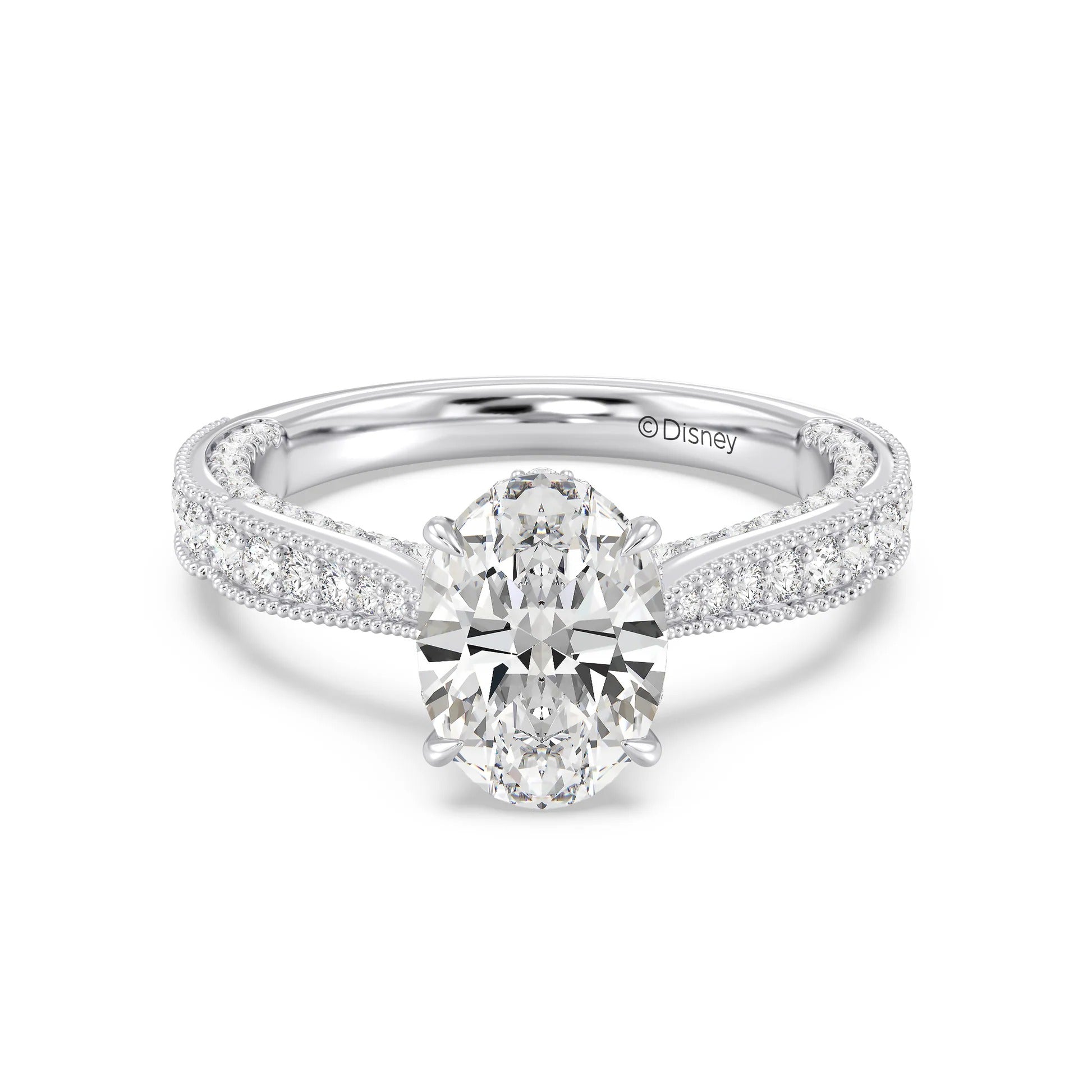 Enchanted Star Diamond And Gold Disney Princess Belle Vintage Milgrain Engagement Ring Main image