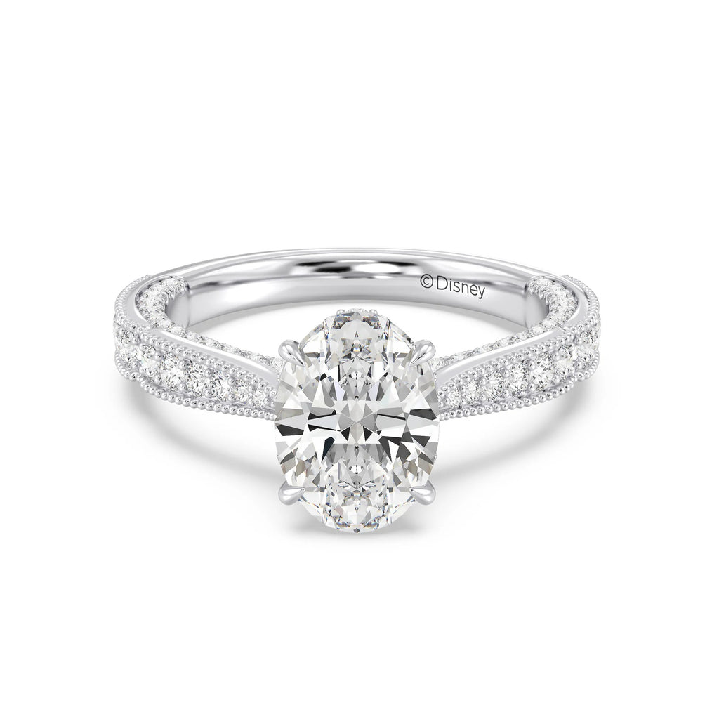 Enchanted Star Diamond And Gold Disney Princess Belle Vintage Milgrain Engagement Ring
