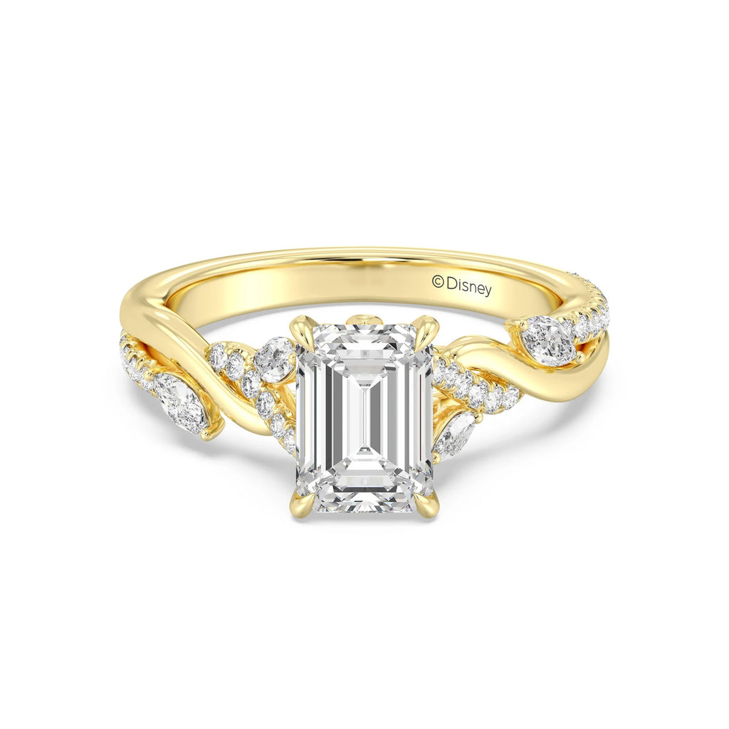 Enchanted Star Diamond And Gold Disney Princess Rapunzel Twisted Pavé Engagement Ring