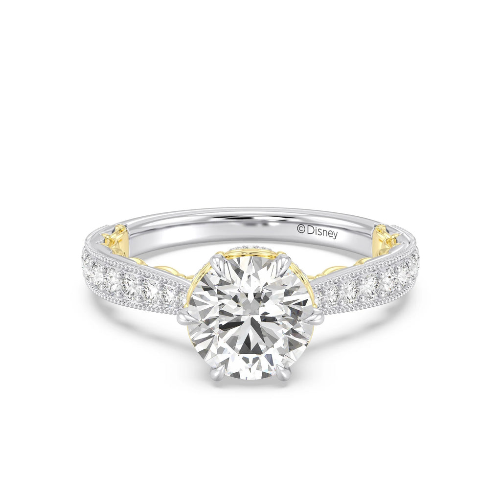 Enchanted Star Diamond And Gold Disney Princess Belle Vintage Ballroom Engagement Ring