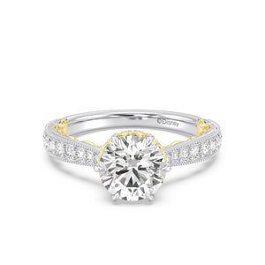 Enchanted Star Diamond And Gold Disney Princess Belle Vintage Ballroom Engagement Ring