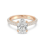 Anillo de compromiso solitario con diamantes cultivados en laboratorio de talla esmeralda D-VVS2 de 3 quilates y engaste en bisel
