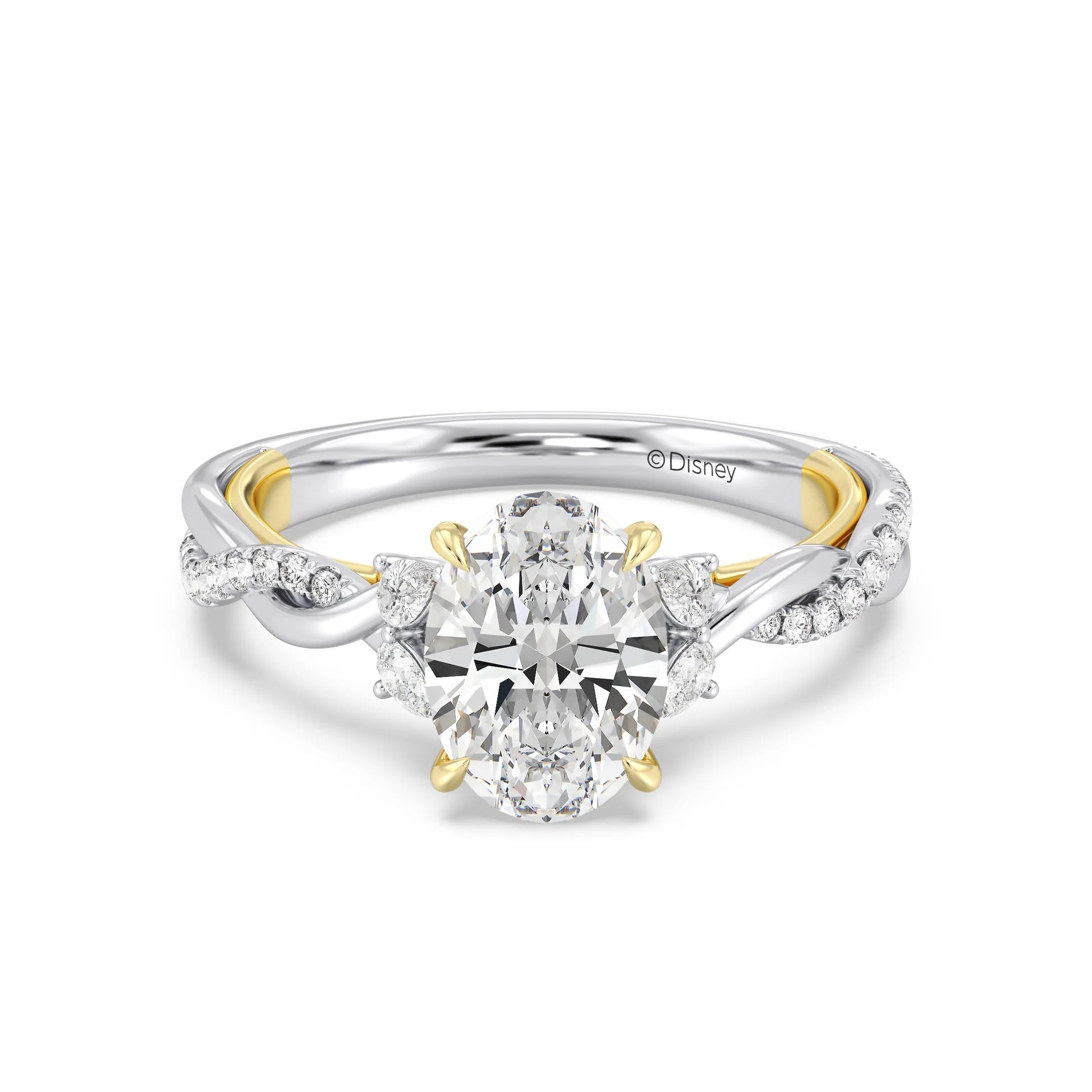 Enchanted Star Diamond And Gold Disney Princess Rapunzel Twist Engagement Ring