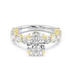 Enchanted Star Diamond And Gold Disney Princess Belle Hidden Halo Engagement Ring