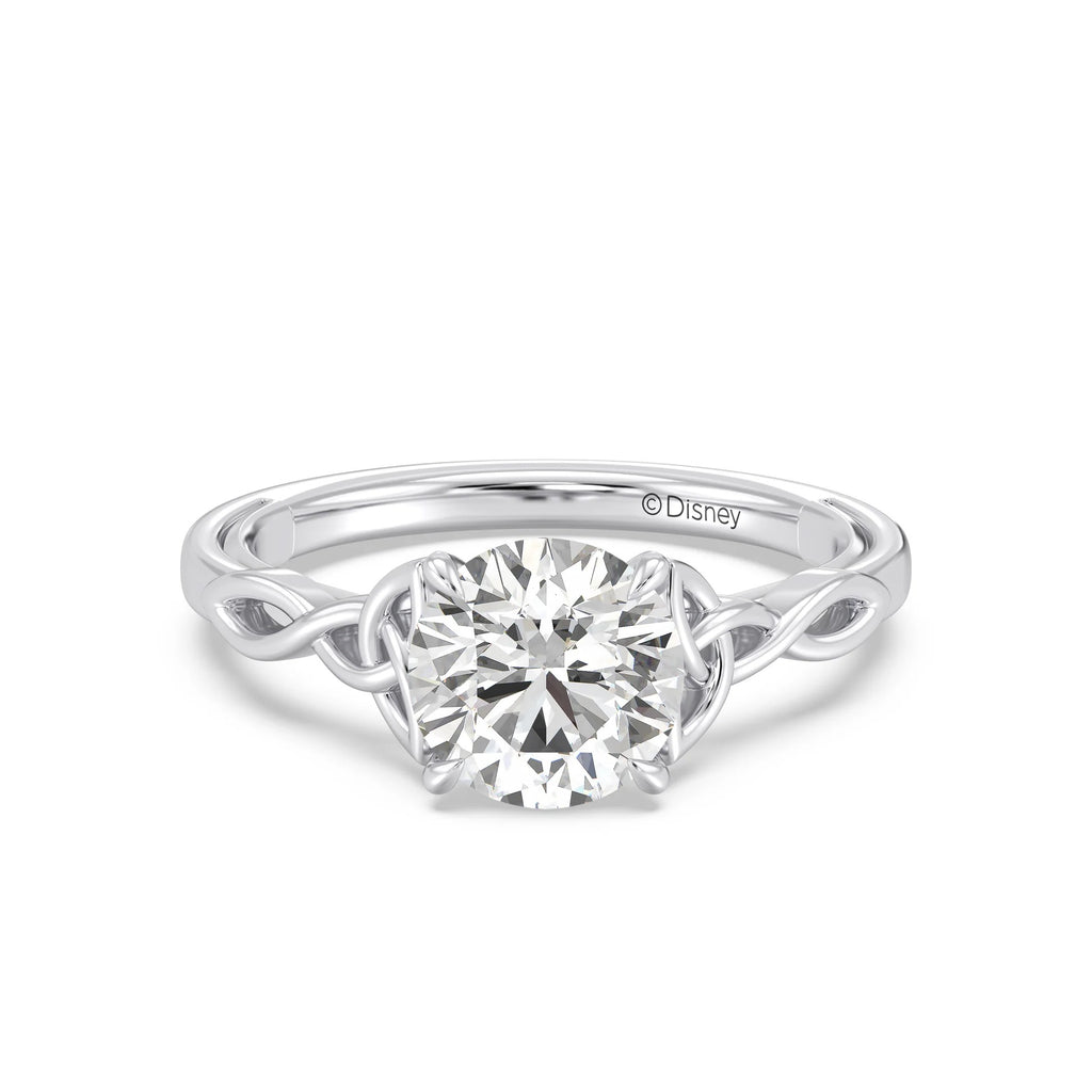 Enchanted Star Diamond And Gold Disney Princess Merida Celtic Solitaire Engagement Ring