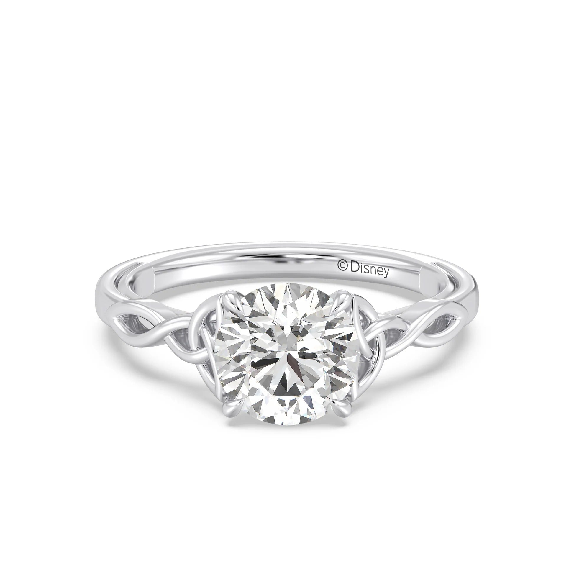 Enchanted Star Diamond And Gold Disney Princess Merida Celtic Solitaire Engagement Ring