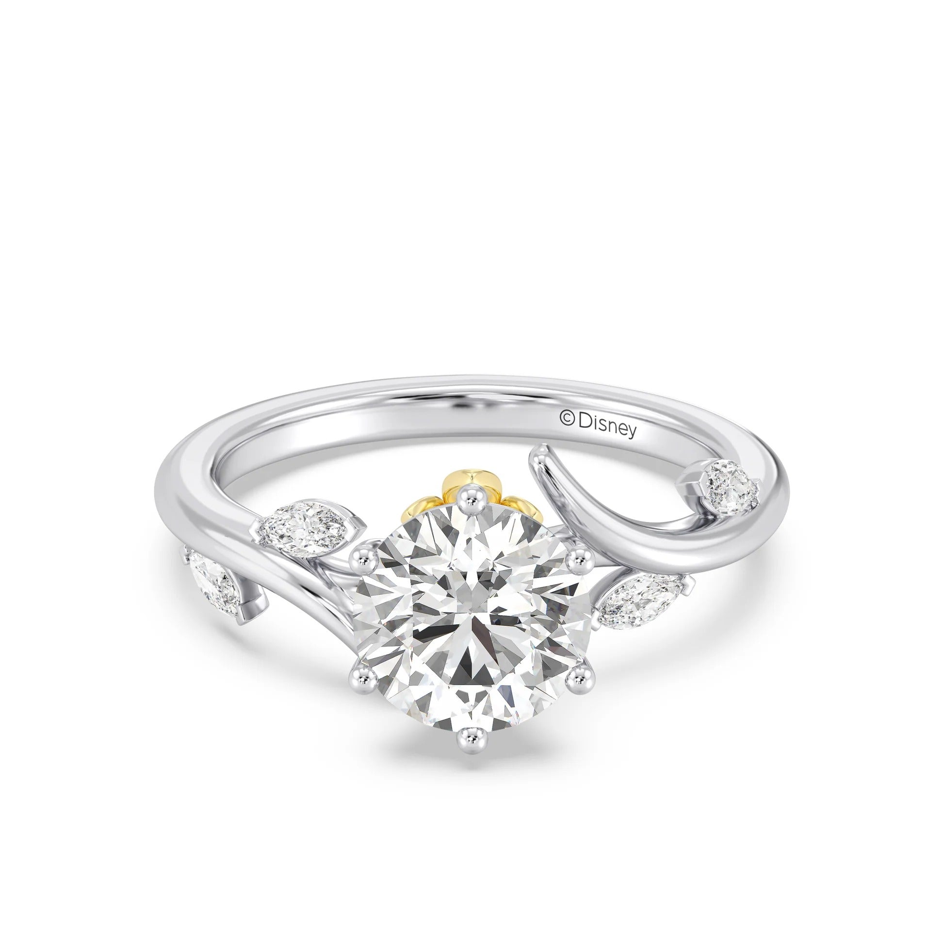 Enchanted Star Diamond And Gold Disney Princess Rapunzel Classic Vine Engagement Ring Main image