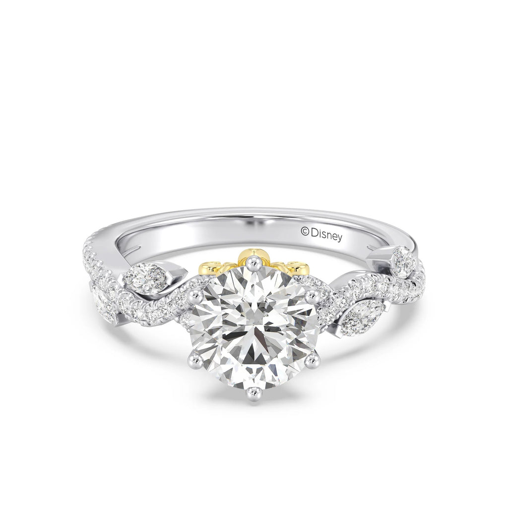 Enchanted Star Diamond And Gold Disney Princess Rapunzel Pavé Vine Engagement Ring