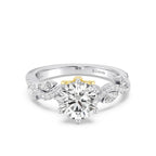 Enchanted Star Diamond And Gold Disney Princess Rapunzel Pavé Vine Engagement Ring