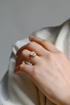 Solid Gold Pear Cut Moissanite Engagement Ring, Promise Ring