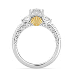 Enchanted Star Diamond Gold Ariel Shell Gallery Engagement Ring