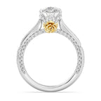 Enchanted Star Diamond And Gold Disney Princess Belle Vintage Milgrain Engagement Ring