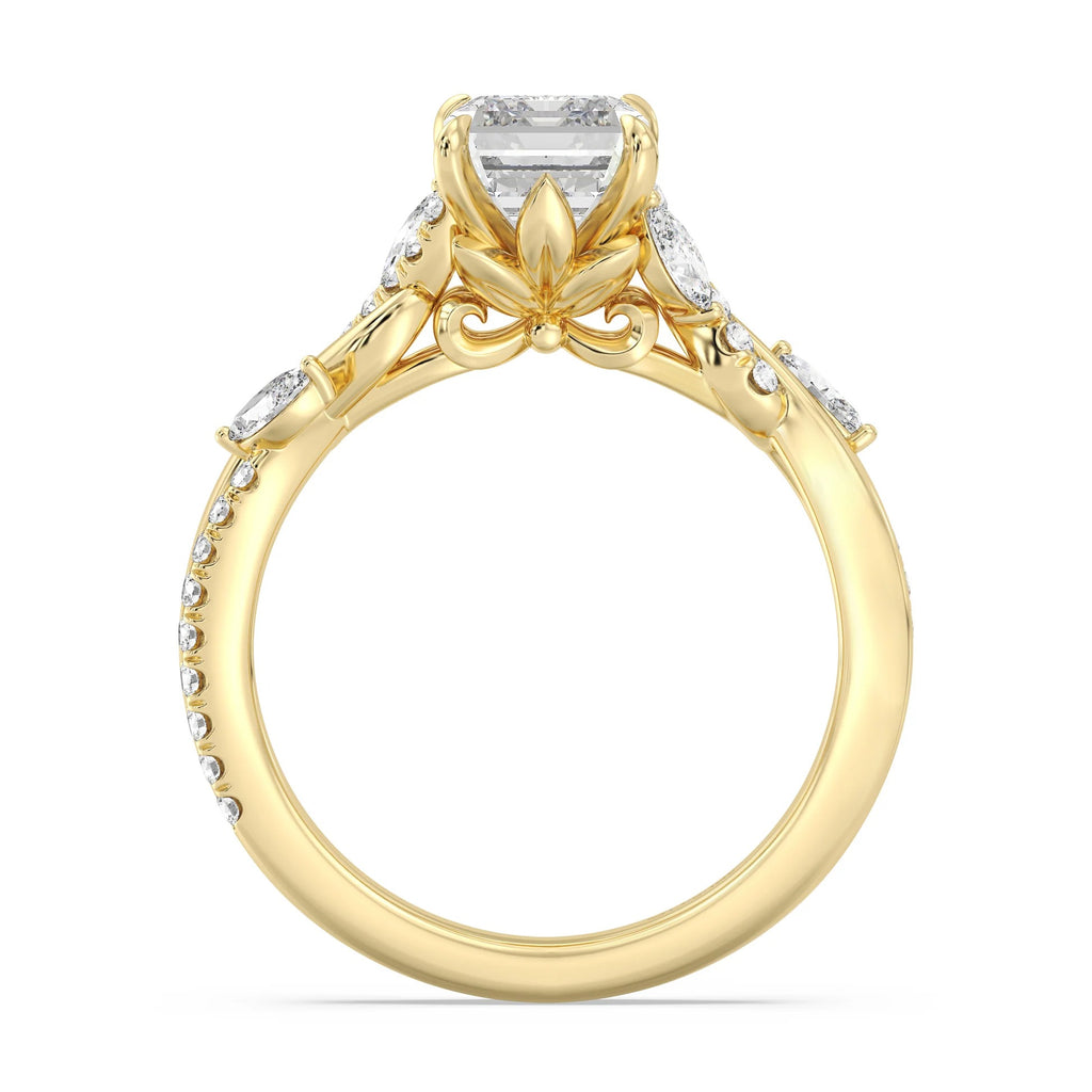 Enchanted Star Diamond And Gold Disney Princess Rapunzel Twisted Pavé Engagement Ring