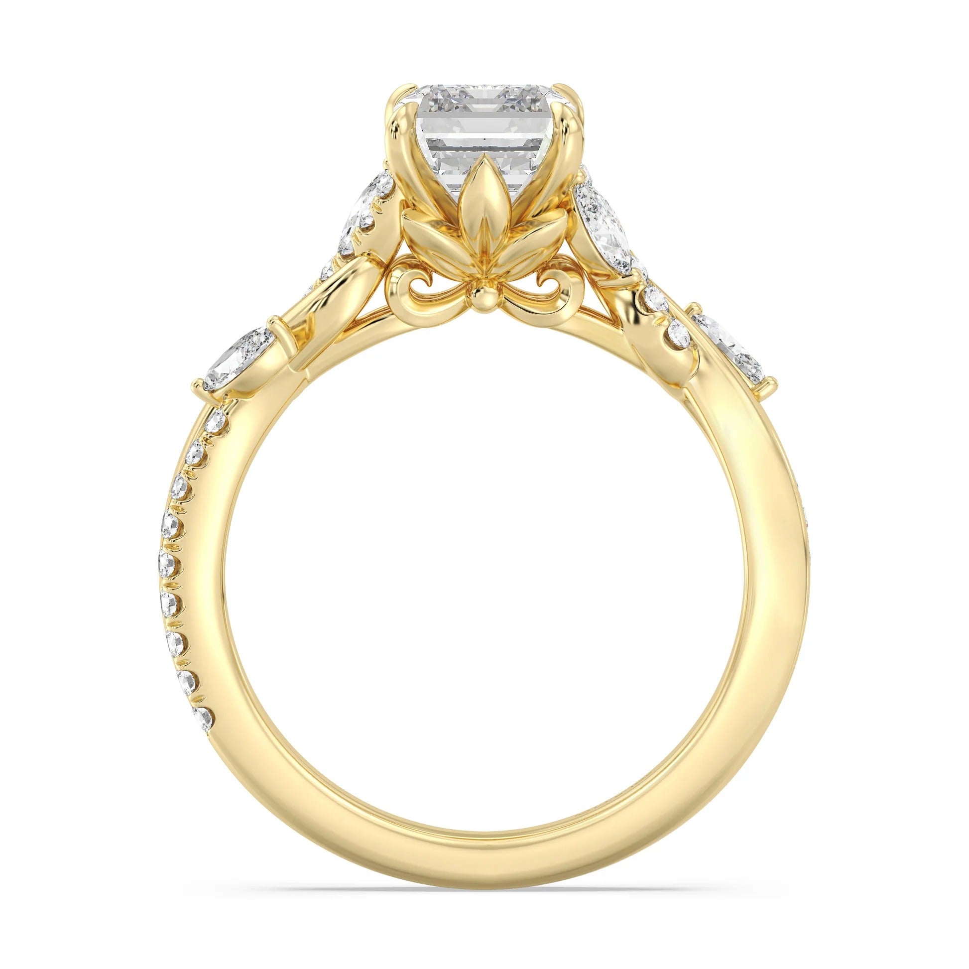 Enchanted Star Diamond And Gold Disney Princess Rapunzel Twisted Pavé Engagement Ring
