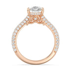 Anillo de compromiso solitario con diamantes cultivados en laboratorio de talla esmeralda D-VVS2 de 3 quilates y engaste en bisel