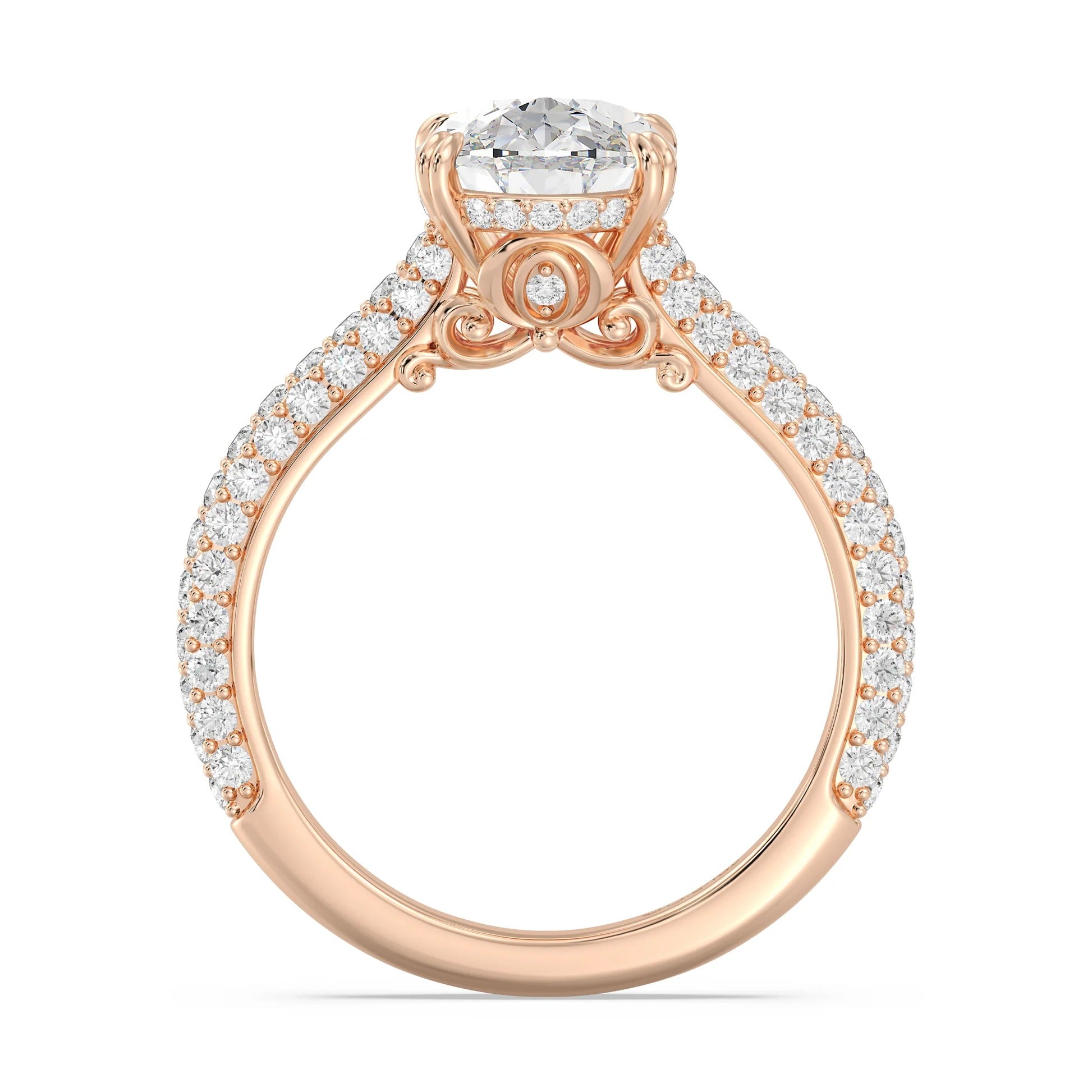Anillo de compromiso solitario con diamantes cultivados en laboratorio de talla esmeralda D-VVS2 de 3 quilates y engaste en bisel