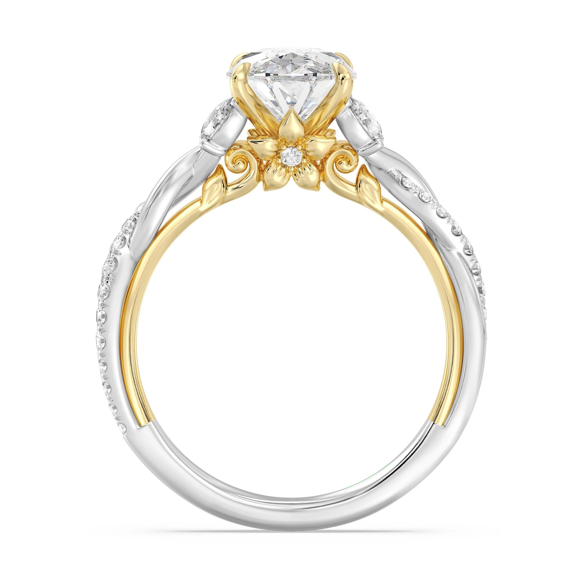 Enchanted Star Diamond And Gold Disney Princess Rapunzel Twist Engagement Ring