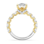 Enchanted Star Diamond And Gold Disney Princess Belle Hidden Halo Engagement Ring