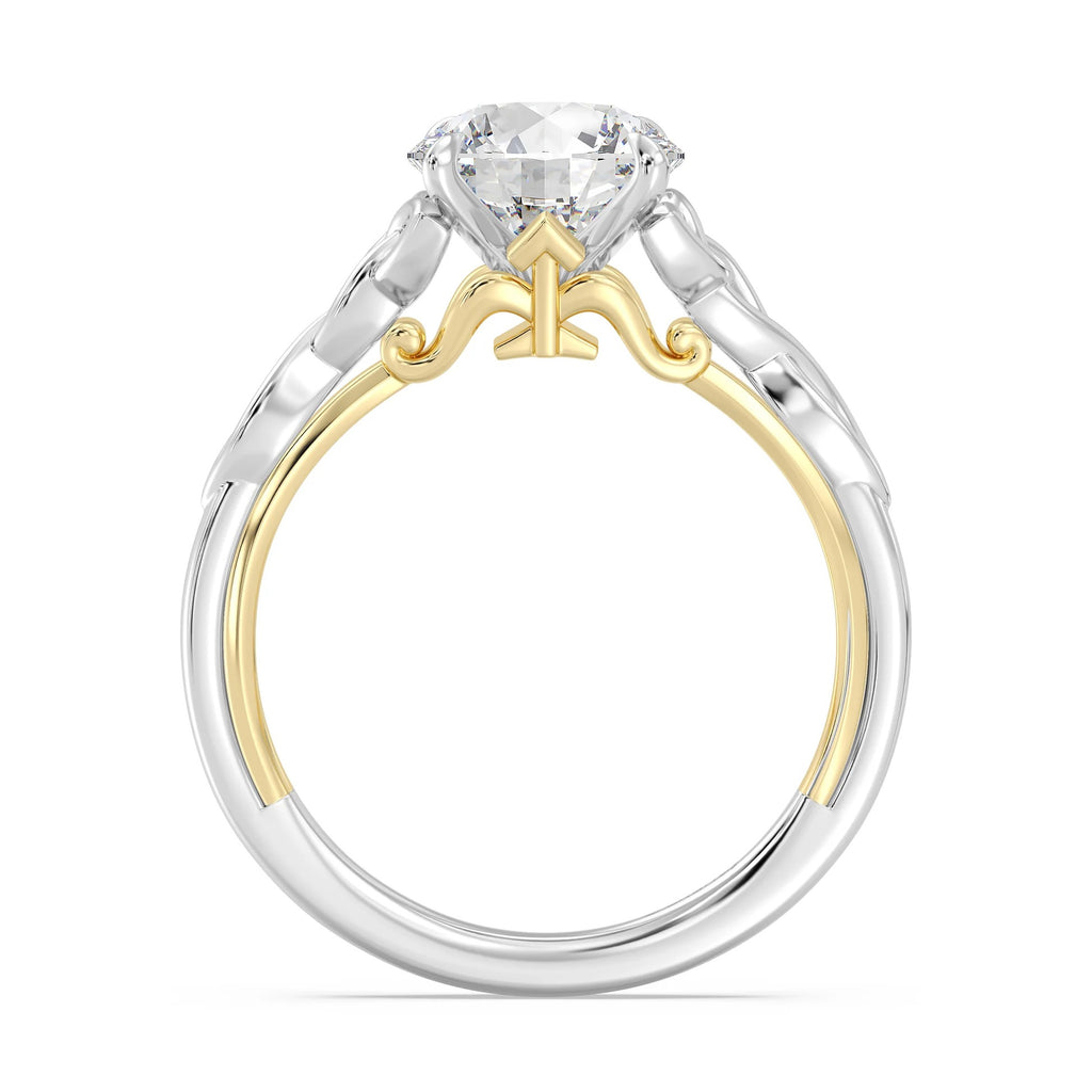 Enchanted Star Diamond And Gold Disney Princess Merida Celtic Solitaire Engagement Ring