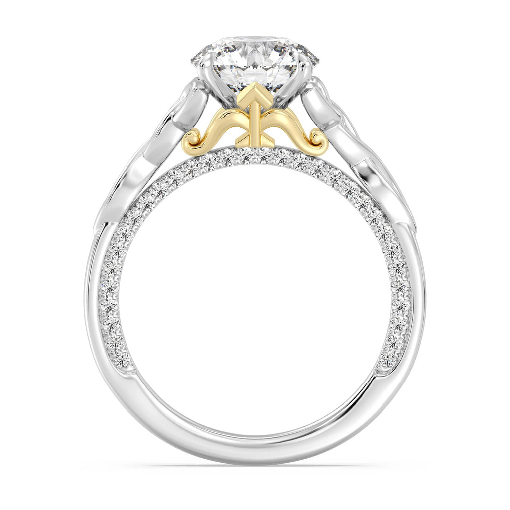 Enchanted Star Diamond And Gold Merida Celtic Hidden Pavé Engagement Ring
